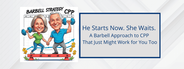 Caricature depicting A Barbell Approach to CPP That Just Might Work for You Too